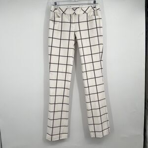 Express Womens Columnist 0R White Window Pane Plaid Career Business Preppy NWT